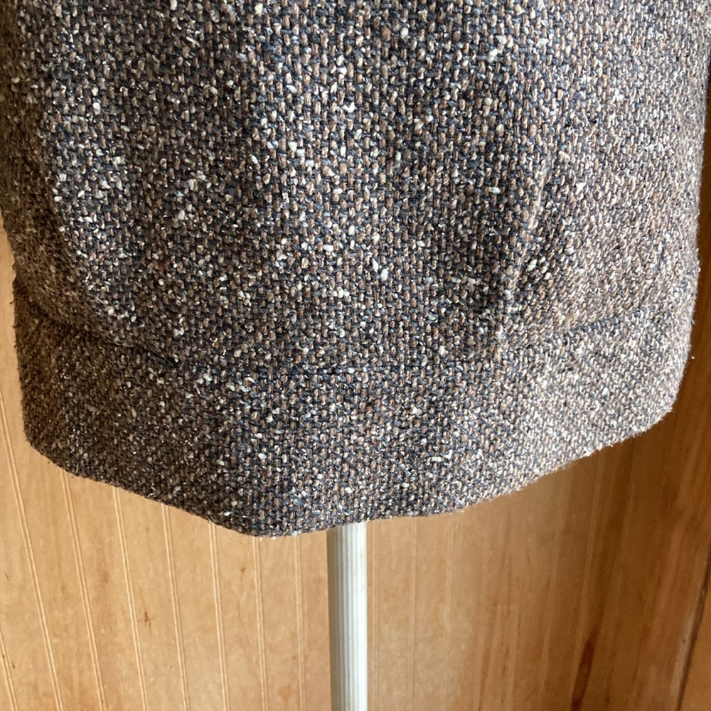 Zara Basic Brown Speckled Tweed Wool Blend Jacket - image 6